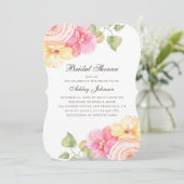 水色ピンクの花。フローラブライダルシャワー 招待状 (スタンド正面)
