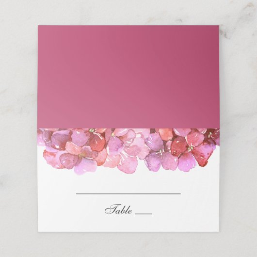 水色ピンクの花。明るい赤紫色結婚フローラ プレイスカード (外部開封)