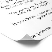 水色ピンクの赤面と金ゴールド言わないベビー標識 ポスター (角)