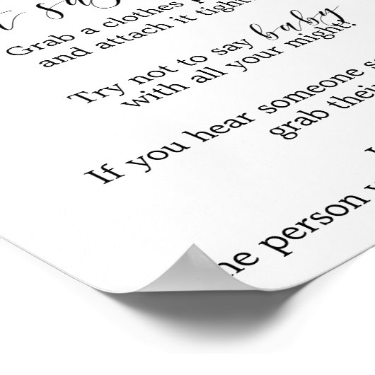 水色ピンクの赤面と金ゴールド言わないベビー標識 ポスター (角)