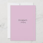 水色ピンクの黒い蘭の花のブライダルシャワー 招待状 (裏面)