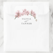 水色ピンクオーキッドトロピカルパラダイス結婚ズ スクエアシール (バッグ)