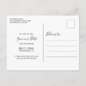 水色ピンクグレーフローラ結婚式の日付を保存 案内ポストカード (裏面)