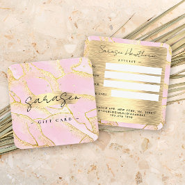 水色ピンクゴールドフォイルギフト証明書グリッター