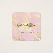 水色ピンクゴールドフォイルギフト証明書グリッター (正面)