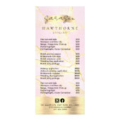 水色ピンクゴールドフォイル価格リストスキャンペイQR ラックカード (正面)