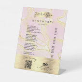 水色ピンクゴールドフォイル価格リストスキャンペイQR 台座サイン (正面)