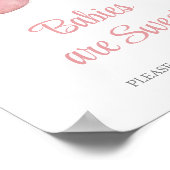 水色ピンクシューズベビーシャワーベビーは甘い ポスター (角)