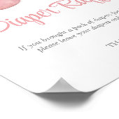 水色ピンクシューズ赤ちゃんシャワーおむつラッフル ポスター (角)