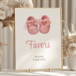 水色ピンクシューズ赤ちゃんシャワー好み ポスター