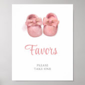 水色ピンクシューズ赤ちゃんシャワー好み ポスター (正面)
