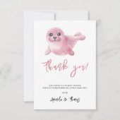 水色ピンクシー感謝してい- you サンキューカード (正面)