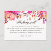 水色ピンクパープル結婚フローラの願い エンクロージャーカード (正面)