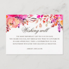 水色ピンクパープル結婚フローラの願い エンクロージャーカード