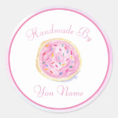 水色ピンクフロステッドシュガークッキー交換 ラウンドシール (正面)