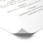 水色ピンクフローラ結婚のアルコール飲料バー ポスター (角)