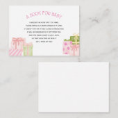 水色ピンクブックベビー要求エンクロージャ エンクロージャーカード (正面/裏面)