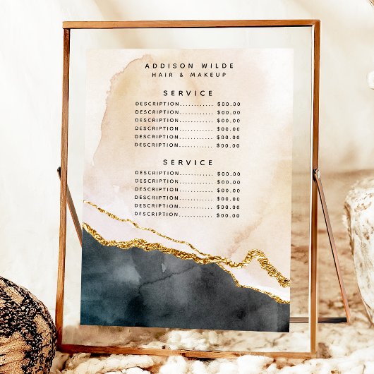 水色ピンクブラック金ゴールド大理石サービス価格 メニュー