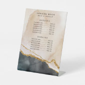 水色ピンクブラック金ゴールド大理石サービス価格 台座サイン (正面)