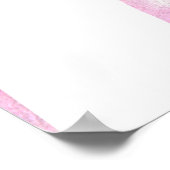 水色ピンクボウ女の子1st誕生日パーティー ポスター (角)