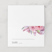 水色ピンクボホフローラ結婚羽 プレイスカード (外部開封)