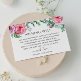 水色ピンクボー結婚ホフローラの願い エンクロージャーカード