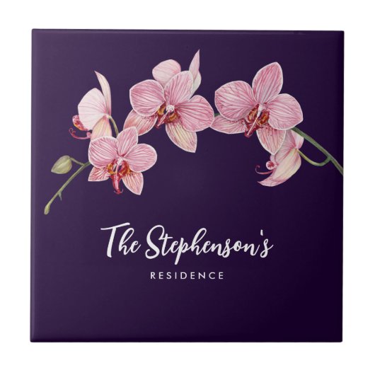 水色ピンクモスラン絵画ズ タイル (正面)