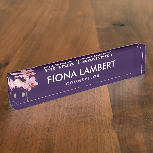 水色ピンクモスラン絵画ズ デスクネームプレート (側面)