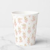 水色ピンクラビットバレリナツチュベビーシャワー 紙コップ (裏面)