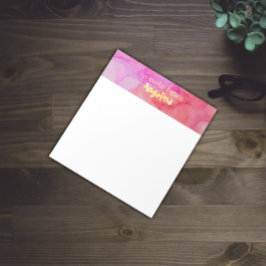 水色ピンク明るい赤紫色スプラッシュイエローレター ノートパッド