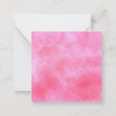 水色ピンク水玉模様弓状ギフトエンクロージャー ノートカード (裏面)