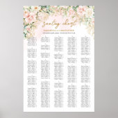 水色ピンク淡い色ののバラのユーカリ ポスター (正面)