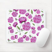 水色ピンク牡丹トートバッグラウンドクッションco マウスパッド (マウス)
