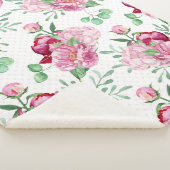 水色ピンク牡丹 シェルパブランケット (3/4)