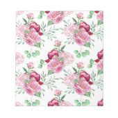 水色ピンク牡丹 ノートパッド (正面)