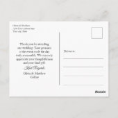 水色ピンク牡丹。庭園の結婚式ありがとう ポストカード (裏面)