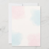 水色ピンク色のカップケーキジェンダー明らかにするパーティー 招待状 (裏面)