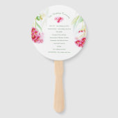 水色ピンク色の赤い花のガ結婚ムツリー ハンドファン (裏面)