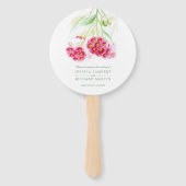 水色ピンク色の赤い花のガ結婚ムツリー ハンドファン (正面)