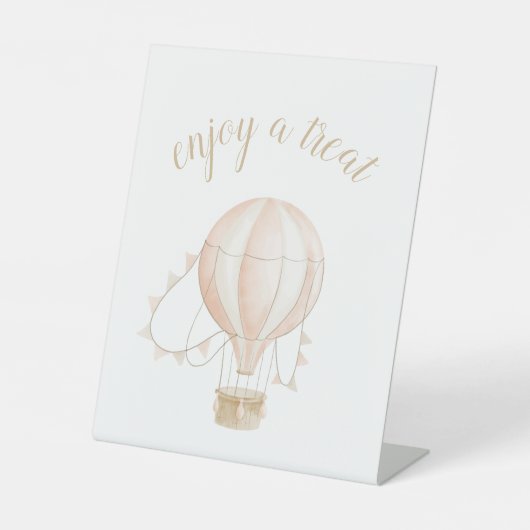 水色ピンク赤ちゃんシャワートリートテーブルサイン 台座サイン (正面)