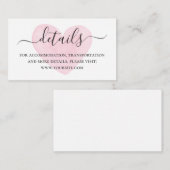 水色ピンク赤面ハート結婚スクリプトの詳細 エンクロージャーカード (正面/裏面)