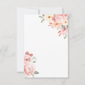 水色ピンク赤面フローラ結婚背景 招待状 (裏面)