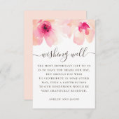 水色ピンク赤面結婚フローラの願い エンクロージャーカード (正面/裏面)