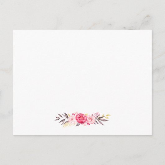 水色ピンク金ゴールドフローラの単語アドバイスカード アドバイスカード (裏面)