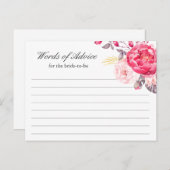 水色ピンク金ゴールドフローラの単語アドバイスカード アドバイスカード (正面/裏面)