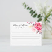 水色ピンク金ゴールドフローラの単語アドバイスカード アドバイスカード (スタンド正面)