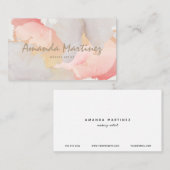 水色ピンク&グレーモダン名刺 名刺 (正面/裏面)