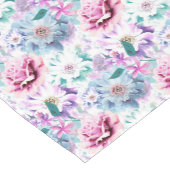 水色ピンク、青い花。 ショートテーブルランナー (コーナー)