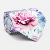 水色ピンク、青い花。 ネクタイ (ロール)