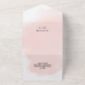 水色ピーチ洗いウェディングモダン招待RSVP オールインワン招待状 (外側)